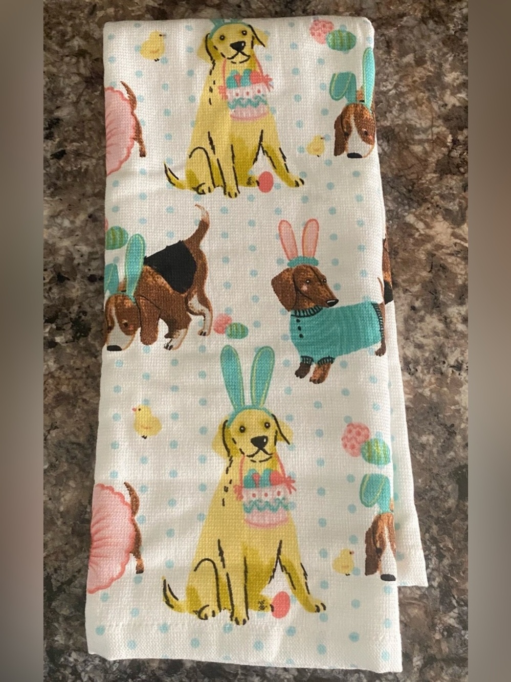 Small Pets Bandana Scarf with Pastel Dog & Bunny Design - White/Mint/Pink